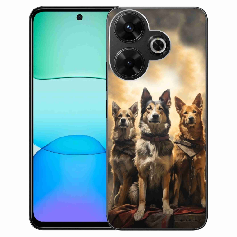 Gelový kryt mmCase na Xiaomi Redmi 13 4G/Poco M6 4G - tři psi