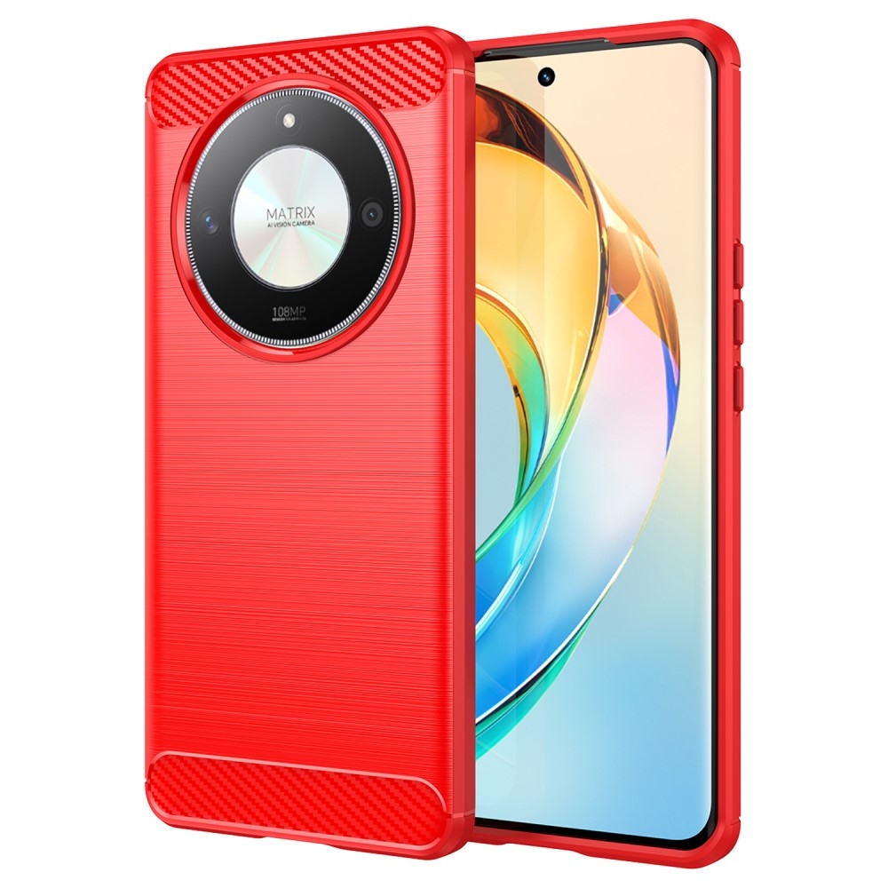 Carbon odolný gelový obal na Honor Magic 6 Lite 5G - červený