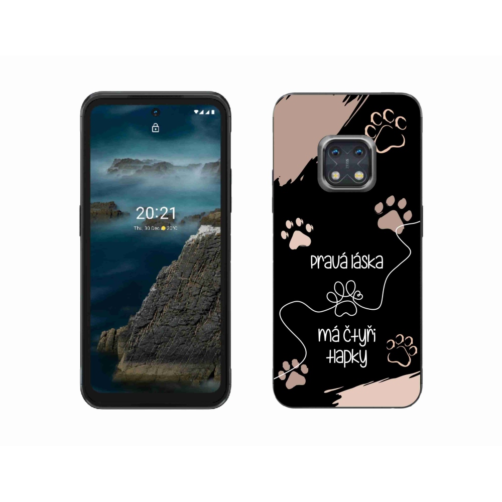 Gelový kryt mmCase na Nokia XR20 - psí motiv 1 černé pozadí