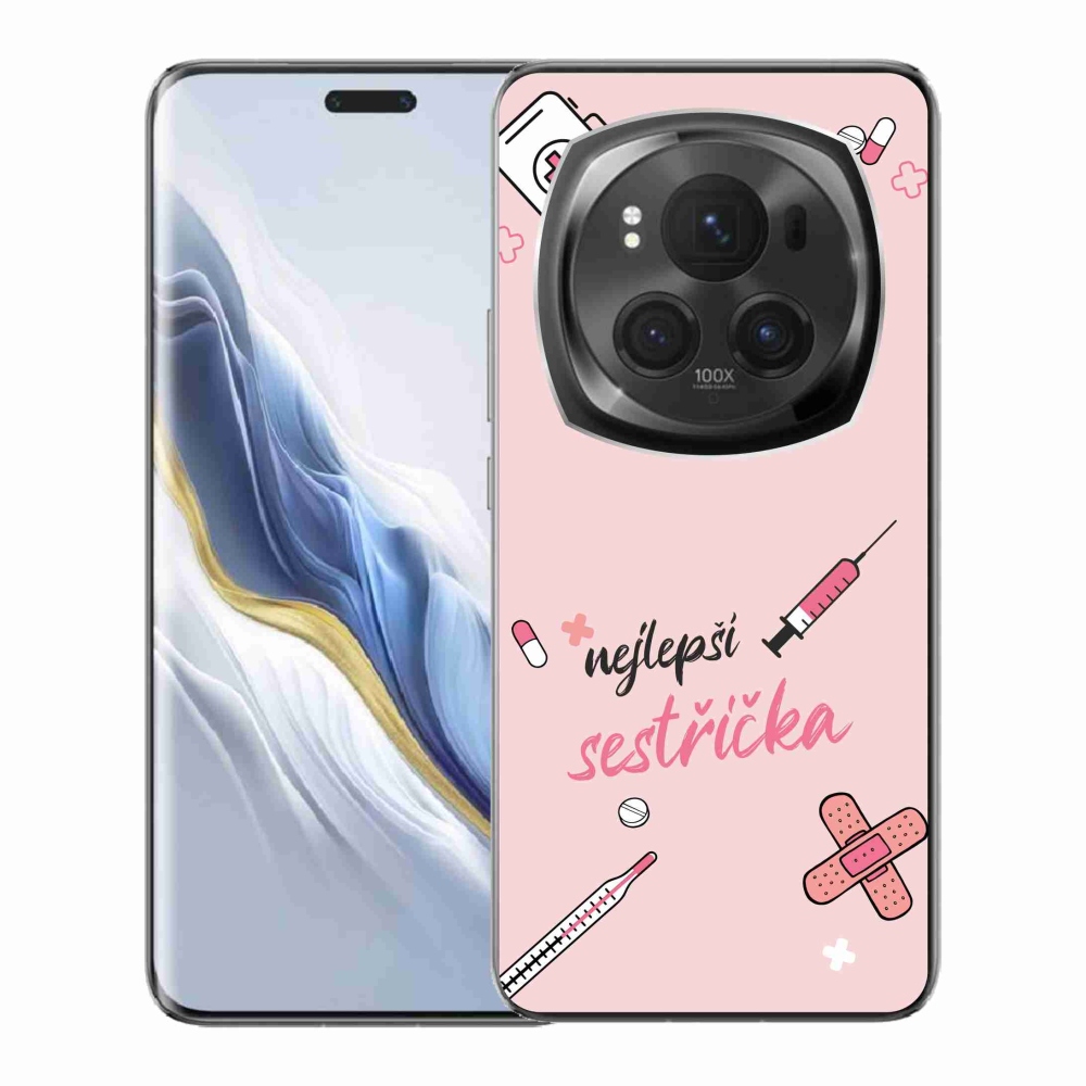 Gelový kryt mmCase na Honor Magic 6 Pro 5G - nejlepší sestřička růžové pozadí