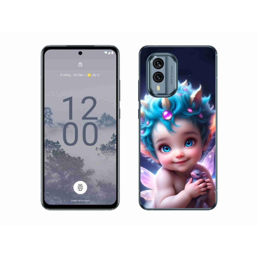 Gelový kryt mmCase na Nokia X30 5G - dítě s motýlími křídly