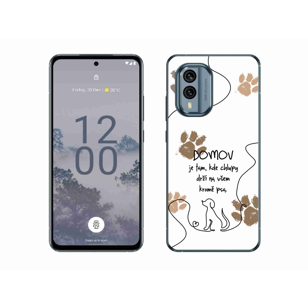 Gelový kryt mmCase na Nokia X30 5G - psí motiv bílé pozadí