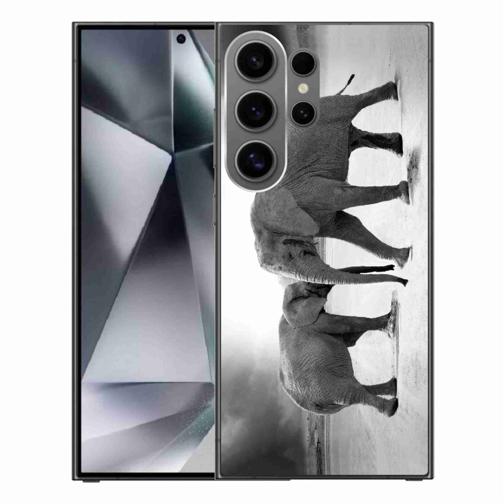 Gelový kryt mmCase na Samsung Galaxy S24 Ultra - černobílí sloni