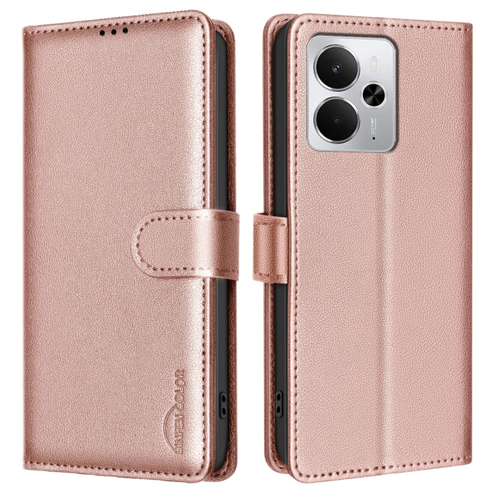 BINFEN knížkové pouzdro na Realme 14 5G - růžovozlaté