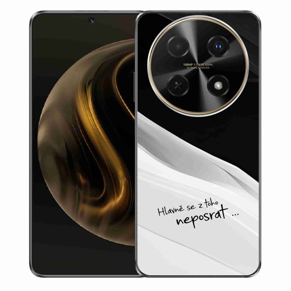 Gelový kryt mmCase na Huawei Nova 12i - vtipný text 13 bíločerné pozadí