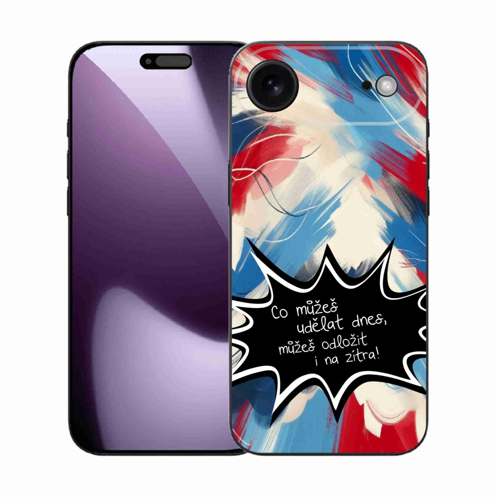 Gelový kryt mmCase na iPhone 17 Air - vtipný text 9 černé pozadí