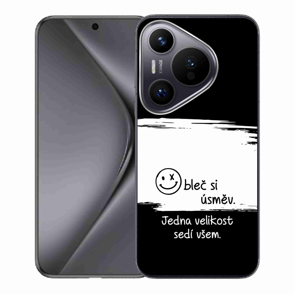 Gelový kryt mmCase na Huawei Pura 70 - vtipný text 8 bíločerné pozadí