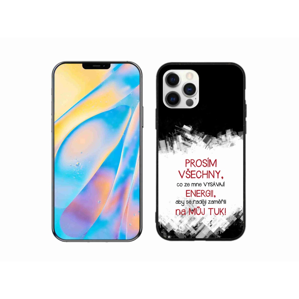 Gelový kryt mmCase na iPhone 12 Pro - vtipný text 1 červený