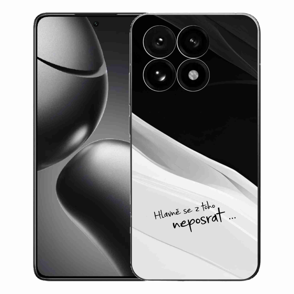 Gelový kryt mmCase na Xiaomi 15T - vtipný text 13 bíločerné pozadí