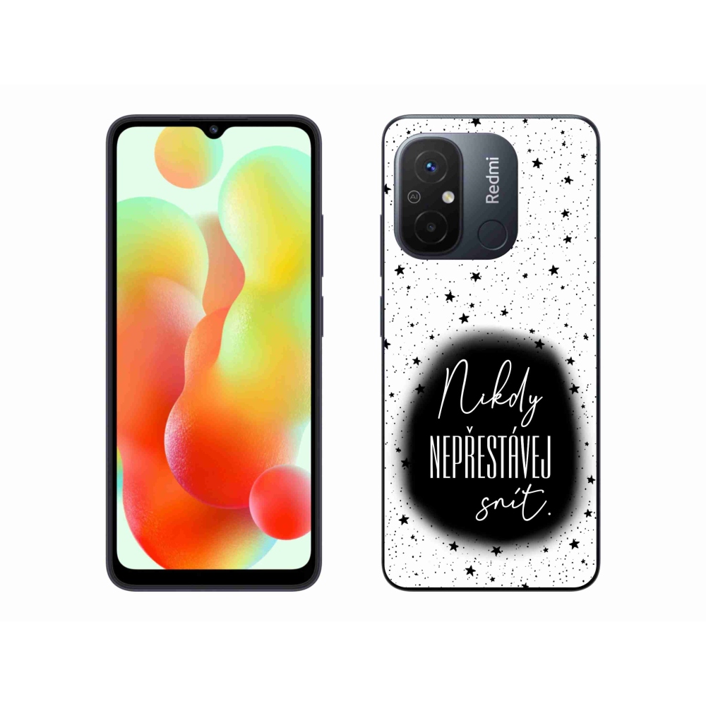 Gelový kryt mmCase na Xiaomi Redmi 12C - citát 1 černobílé pozadí