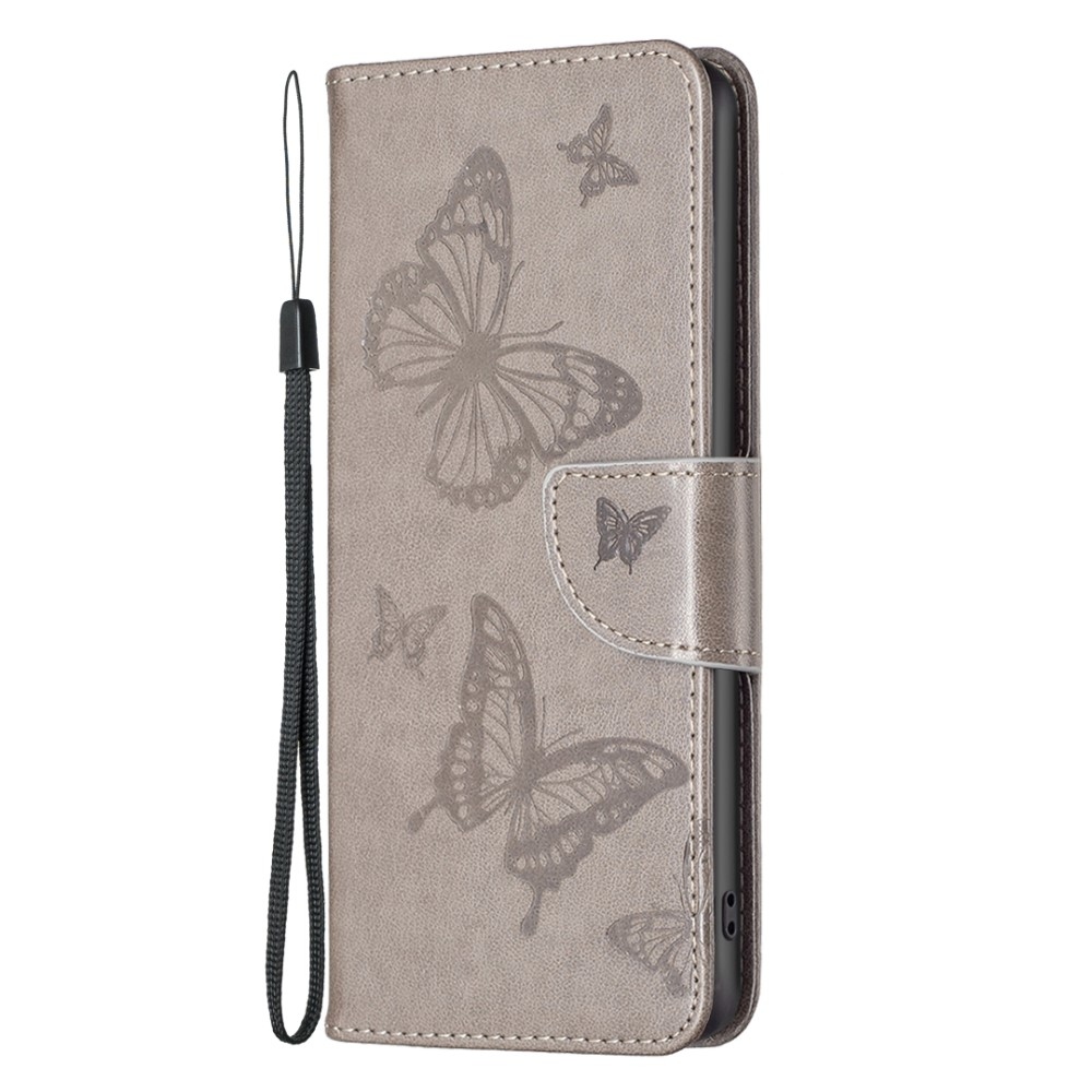 Butterfly knížkové pouzdro na iPhone 16 Pro - šedé