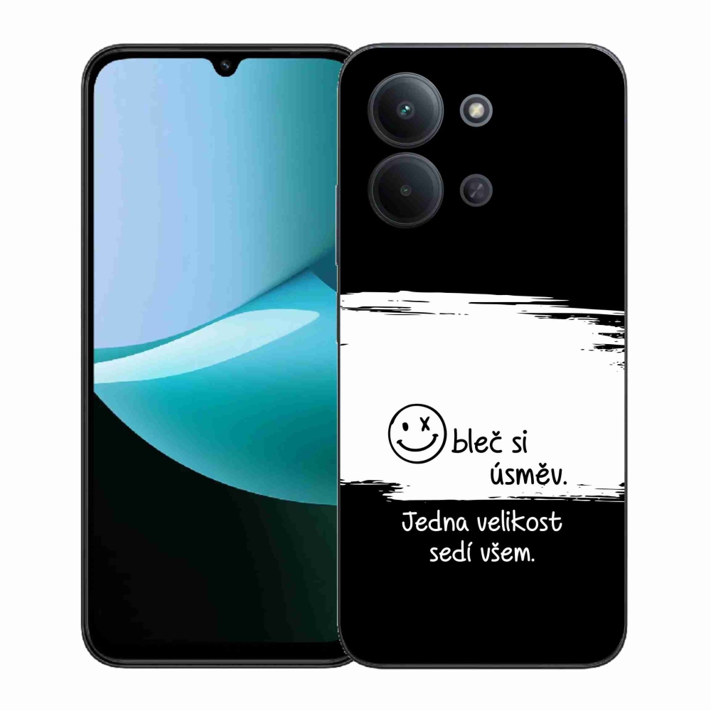 Gelový kryt mmCase na Xiaomi Redmi 15C 4G (171mm)/Poco C85 4G (171mm) - vtipný text 8 bíločerné pozadí