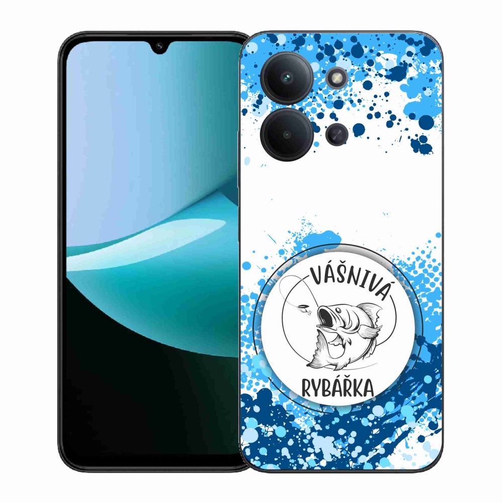Gelový kryt mmCase na Xiaomi Redmi 15C 4G (171mm)/Poco C85 4G (171mm) - vášnivá rybářka bílé pozadí