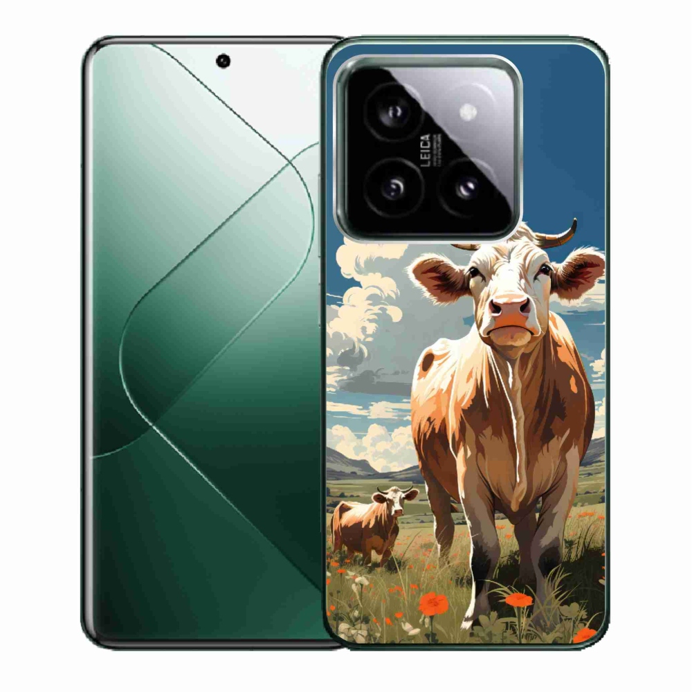 Gelový kryt mmCase na Xiaomi 14 - krávy na louce