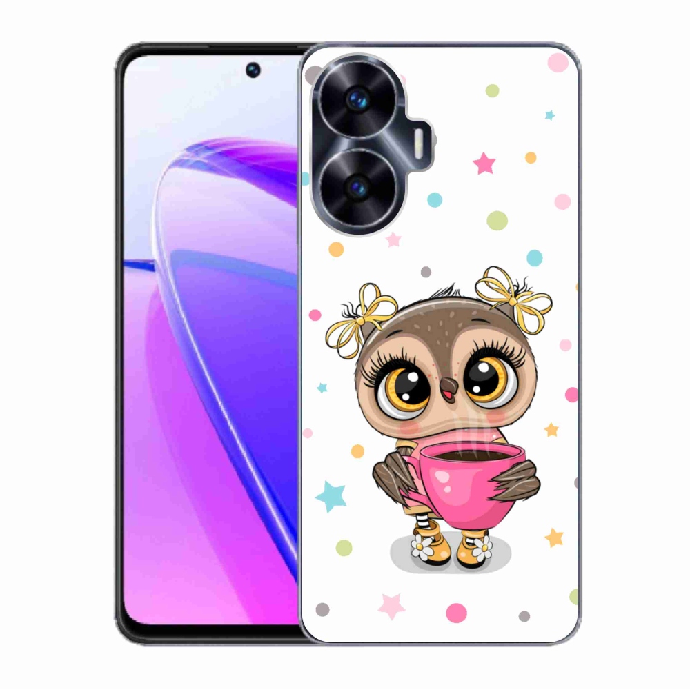 Gelový kryt mmCase na Realme C55 - kreslená sovička