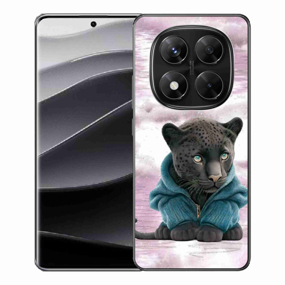 Gelový kryt mmCase na Xiaomi Redmi Note 14 Pro 5G/Poco X7 5G - černý panter ve svetru