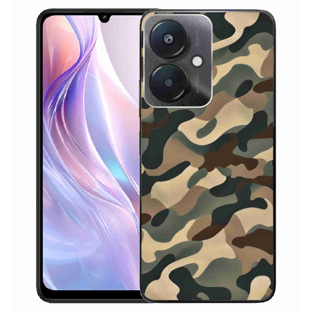 Gelový kryt mmCase na Xiaomi Redmi 13C 5G - maskáčový vzor 11