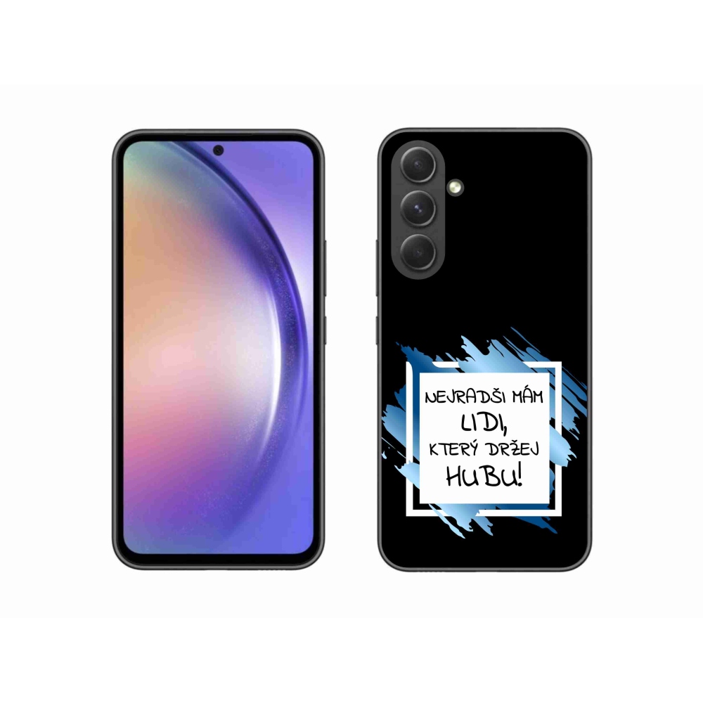 Gelový kryt mmCase na Samsung Galaxy A54 5G - vtipný text 7 bíločerné pozadí
