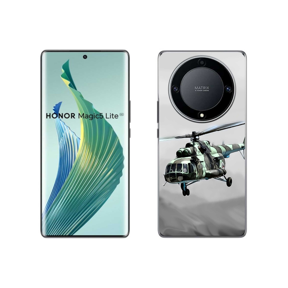 Gelový kryt mmCase na Honor Magic 5 Lite 5G - vojenský vrtulník