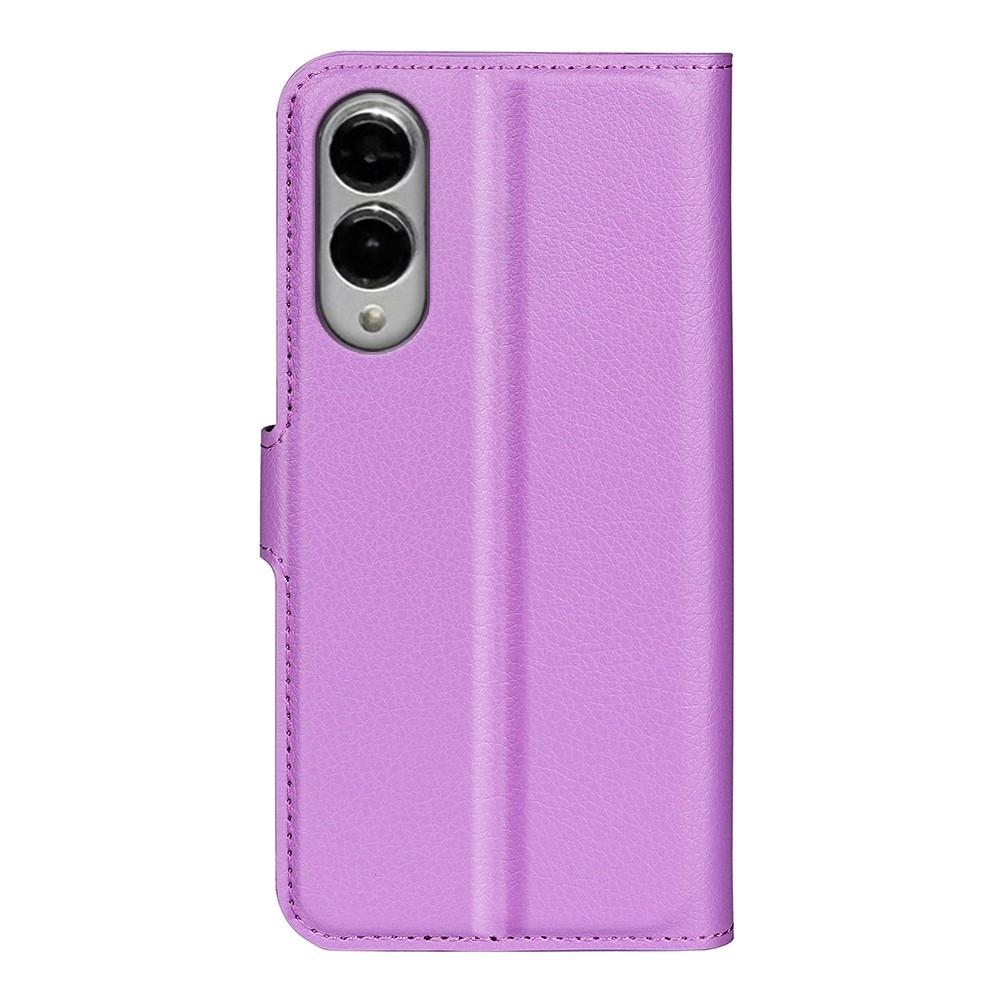 Litchi knížkové pouzdro na Samsung Galaxy S25 Edge - fialové