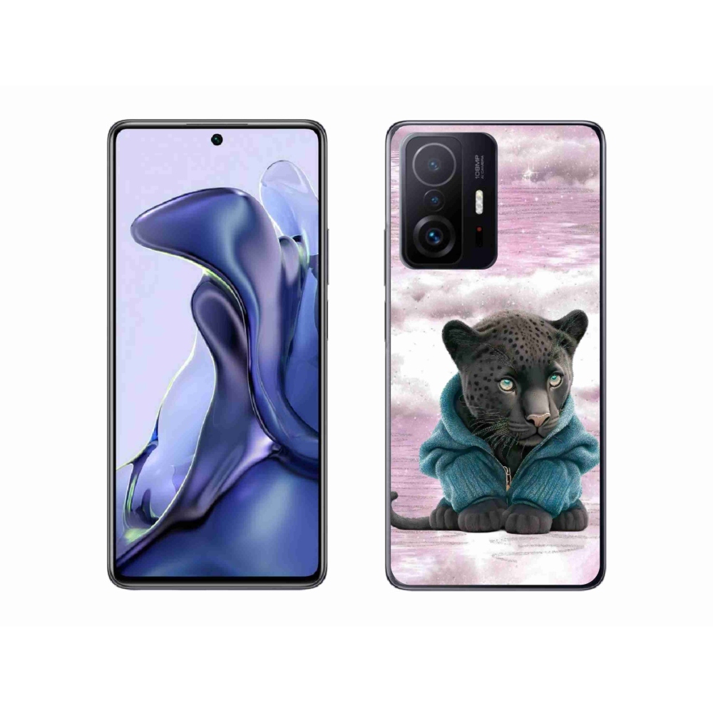 Gelový kryt mmCase na Xiaomi 11T - černý panter ve svetru