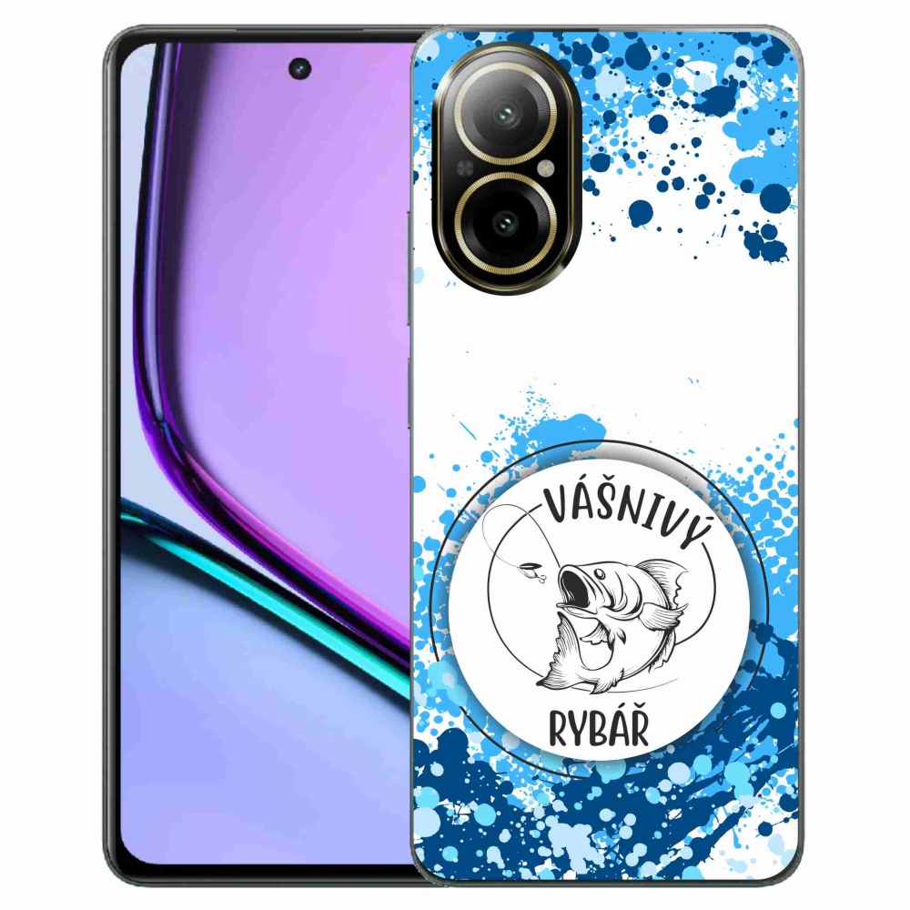 Gelový kryt mmCase na Realme C67 - vášnivý rybář bílé pozadí