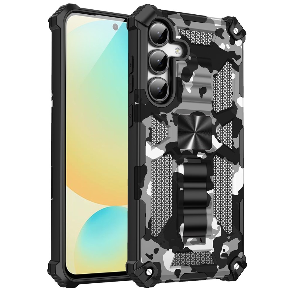 Camouflage odolný kryt na Samsung Galaxy A17 5G/A26 5G - černý