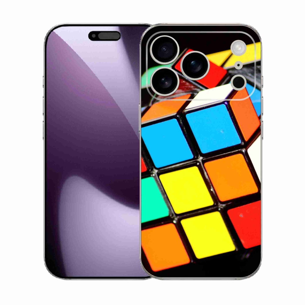 Gelový kryt mmCase na iPhone 17 Pro - rubikova kostka