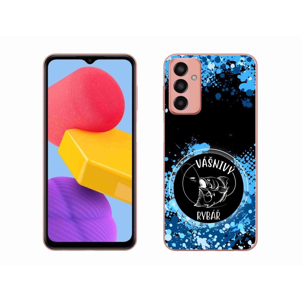 Gelový kryt mmCase na Samsung Galaxy M13 - vášnivý rybář černé pozadí