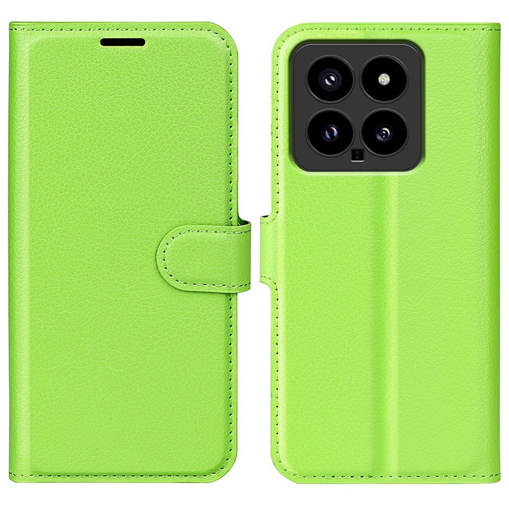 Litchi knížkové pouzdro na Xiaomi 14 - zelené