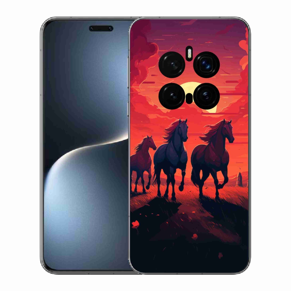 Gelový kryt mmCase na Honor Magic 7 Pro 5G - koně a západ slunce