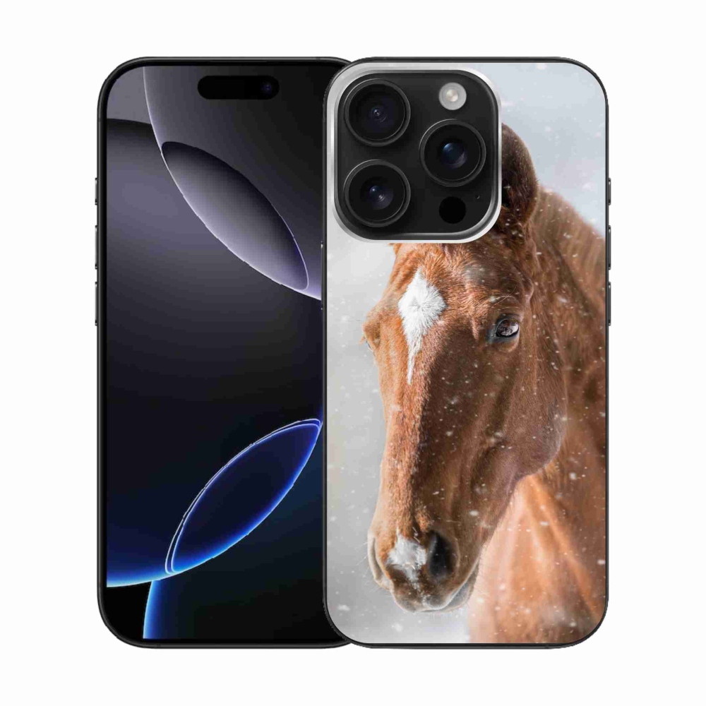 Gelový kryt mmCase na iPhone 16 Pro - hnědý kůň 2