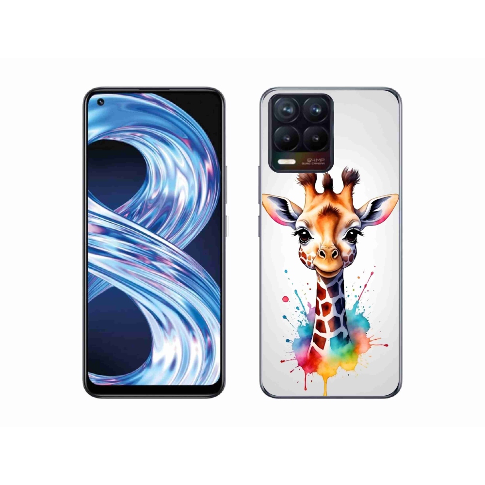 Gelový kryt mmCase na Realme 8 Pro - žirafa 1