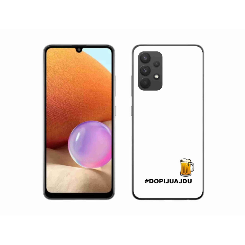 Gelový kryt mmCase na Samsung Galaxy A32 4G - pivní motiv 1 bílé pozadí