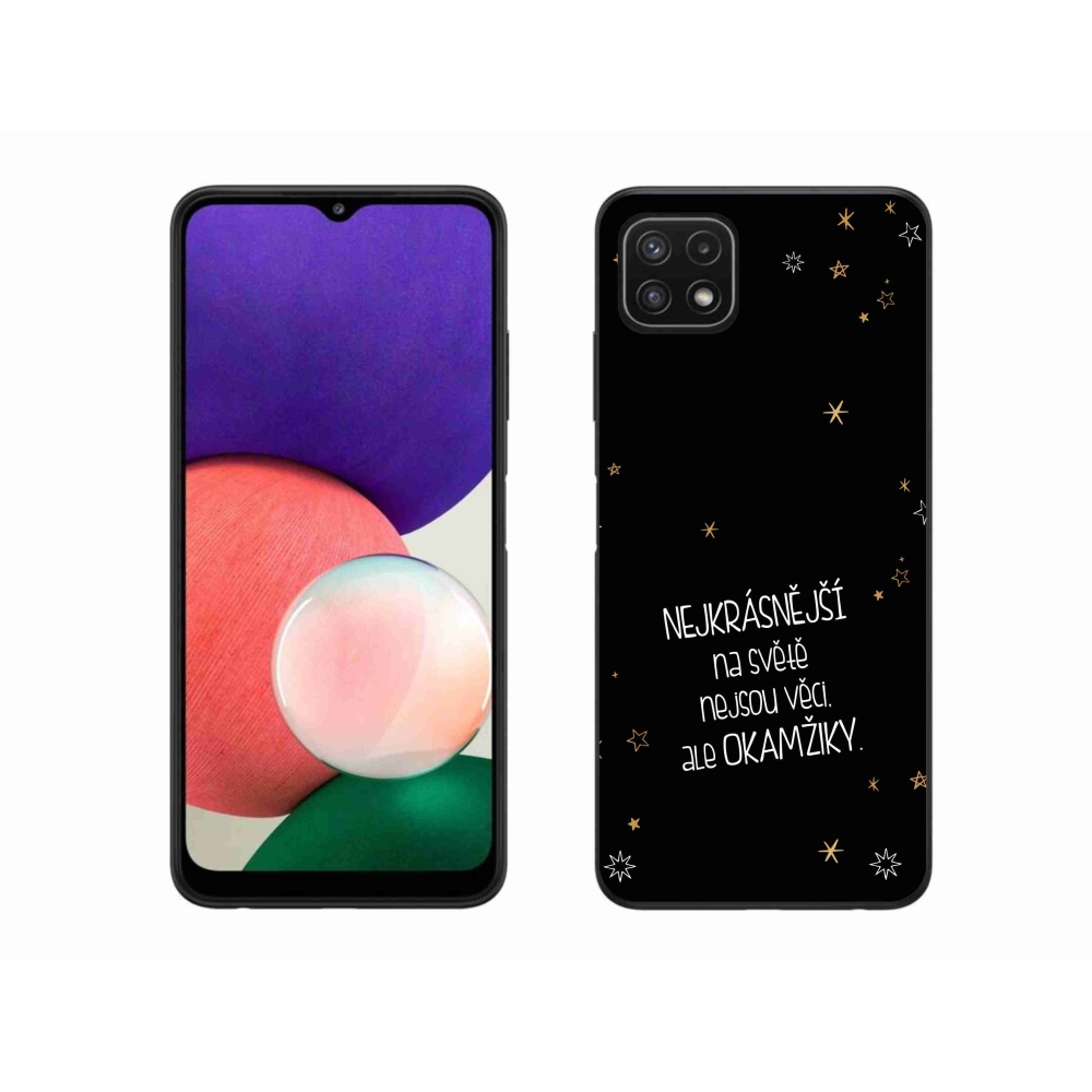 Gelový kryt mmCase na Samsung Galaxy A22 5G - citát 4 černé pozadí