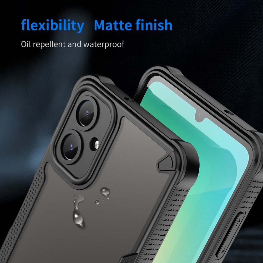 Frosted odolný kryt na Samsung Galaxy A06 4G - černý