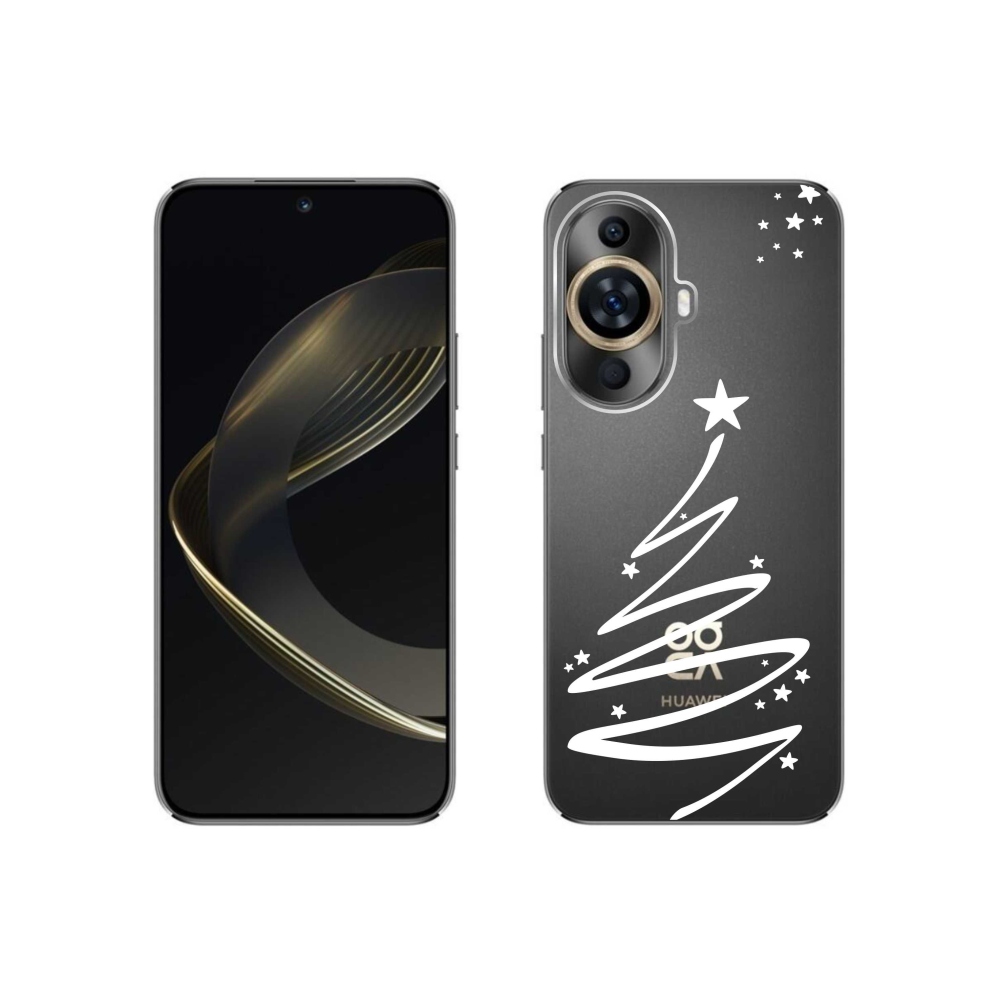 Gelový kryt mmCase na Huawei Nova 11 - bílý stromeček na průhledném pozadí