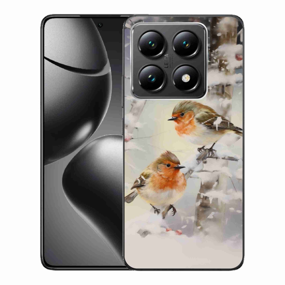 Gelový kryt mmCase na Xiaomi 14T - ptáčci v zimě