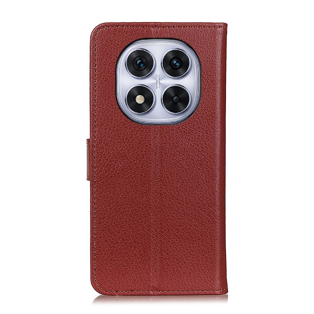 Litchie knížkové pouzdro na Xiaomi Redmi Note 14 Pro - hnědé