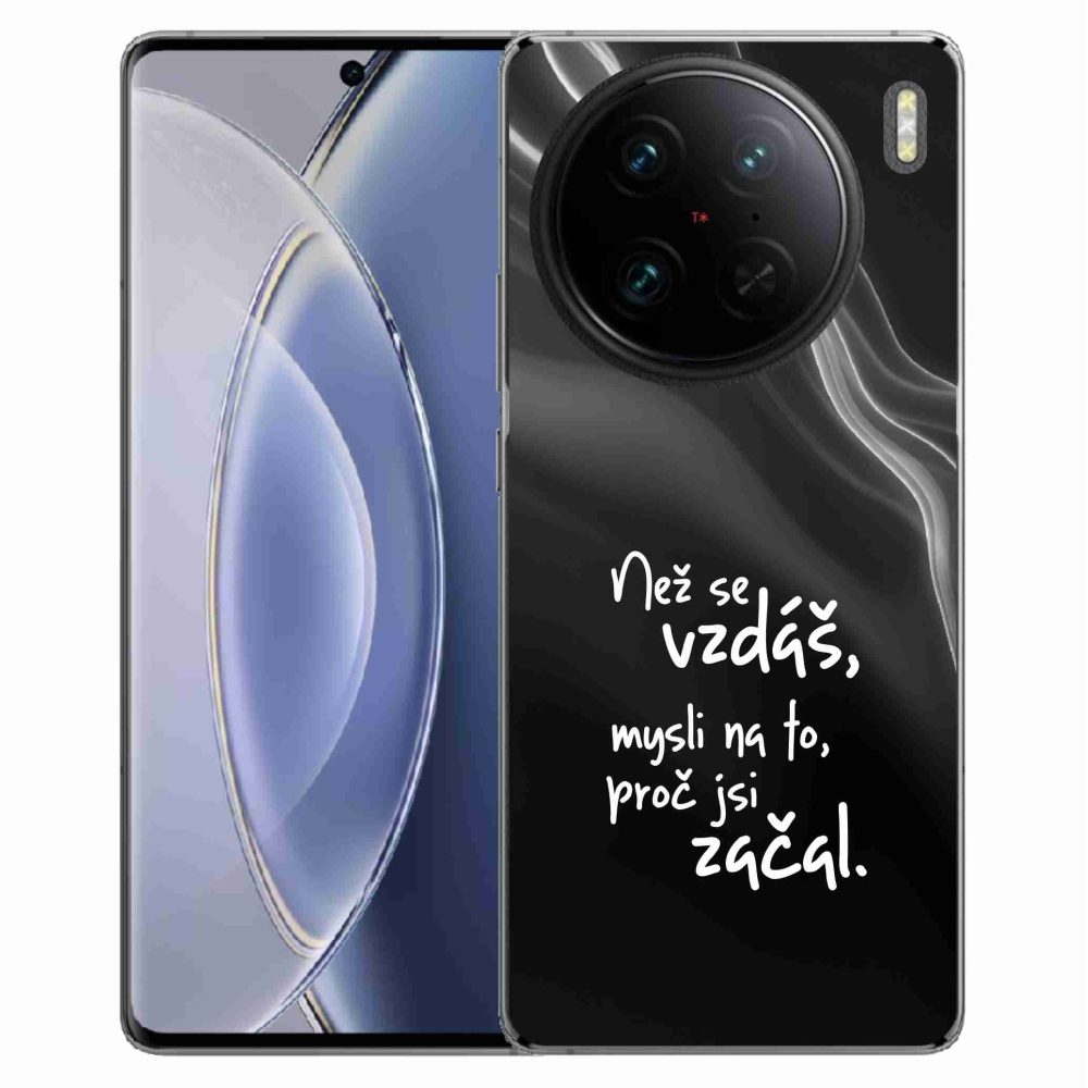 Gelový kryt mmCase na Vivo X90 Pro - citát 2 černé pozadí