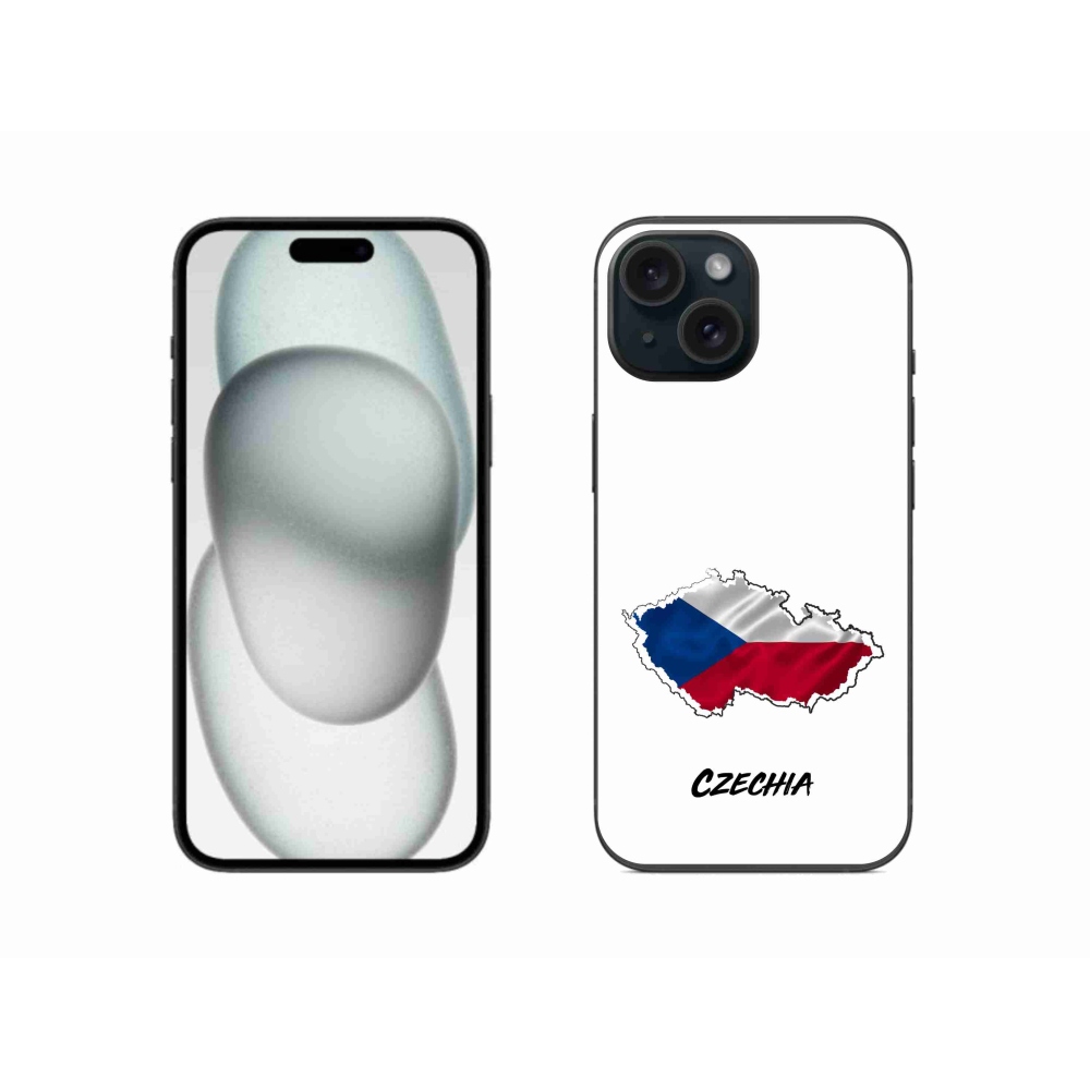 Gelový kryt mmCase na iPhone 15 - Czechia bílé pozadí
