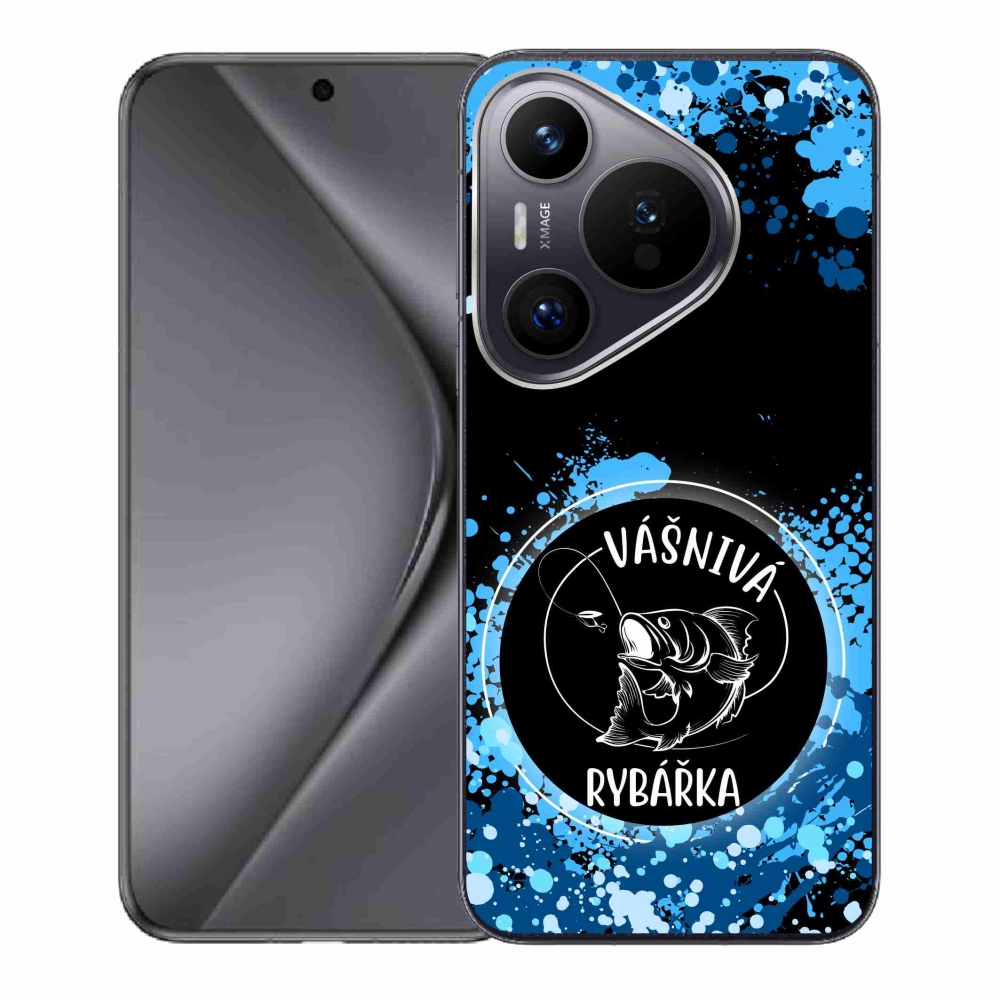 Gelový kryt mmCase na Huawei Pura 70 - vášnivá rybářka černé pozadí