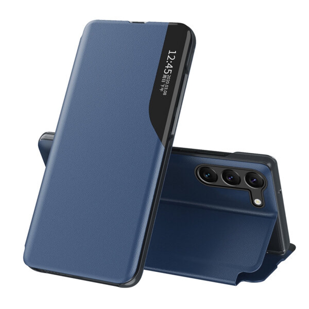 Zavírací pouzdro s okénkem na Samsung Galaxy S24 - modré