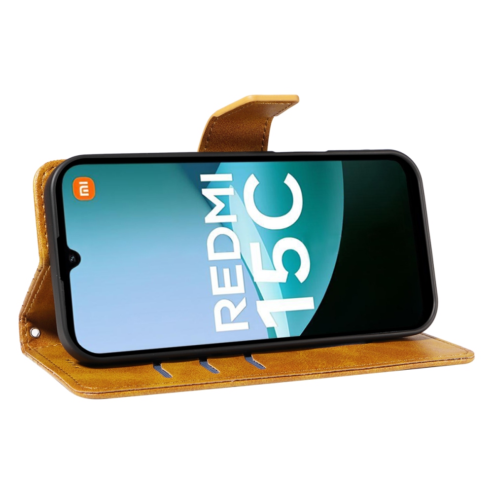 Grids knížkové pouzdro na Xiaomi Redmi 15C 4G/5G (173mm) - žluté