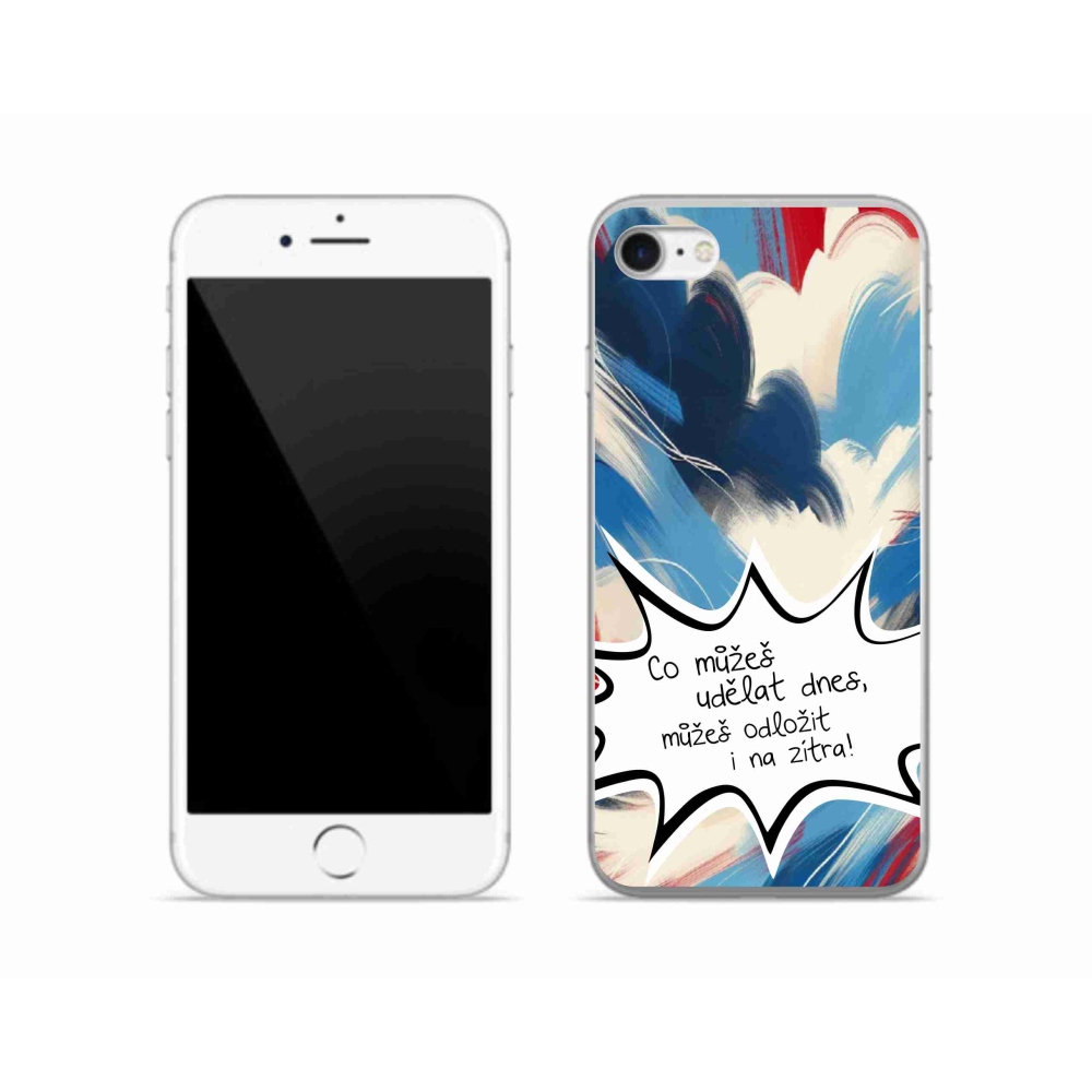 Gelový kryt mmCase na iPhone SE (2022) - vtipný text 9 bílé pozadí