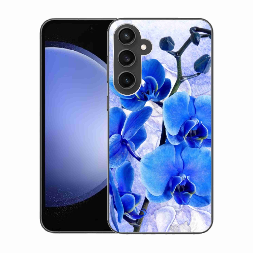 Gelový kryt mmCase na Samsung Galaxy S23 FE - modré květy