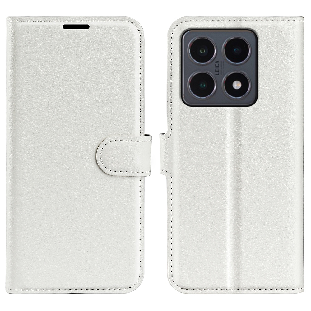 Litchi knížkové pouzdro na Xiaomi 15T - bílé