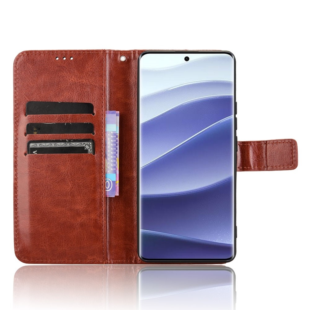 Crazy knížkové pouzdro na Xiaomi Redmi Note 14 Pro 5G/Poco X7 5G/Note 14 Pro+ 5G - hnědé