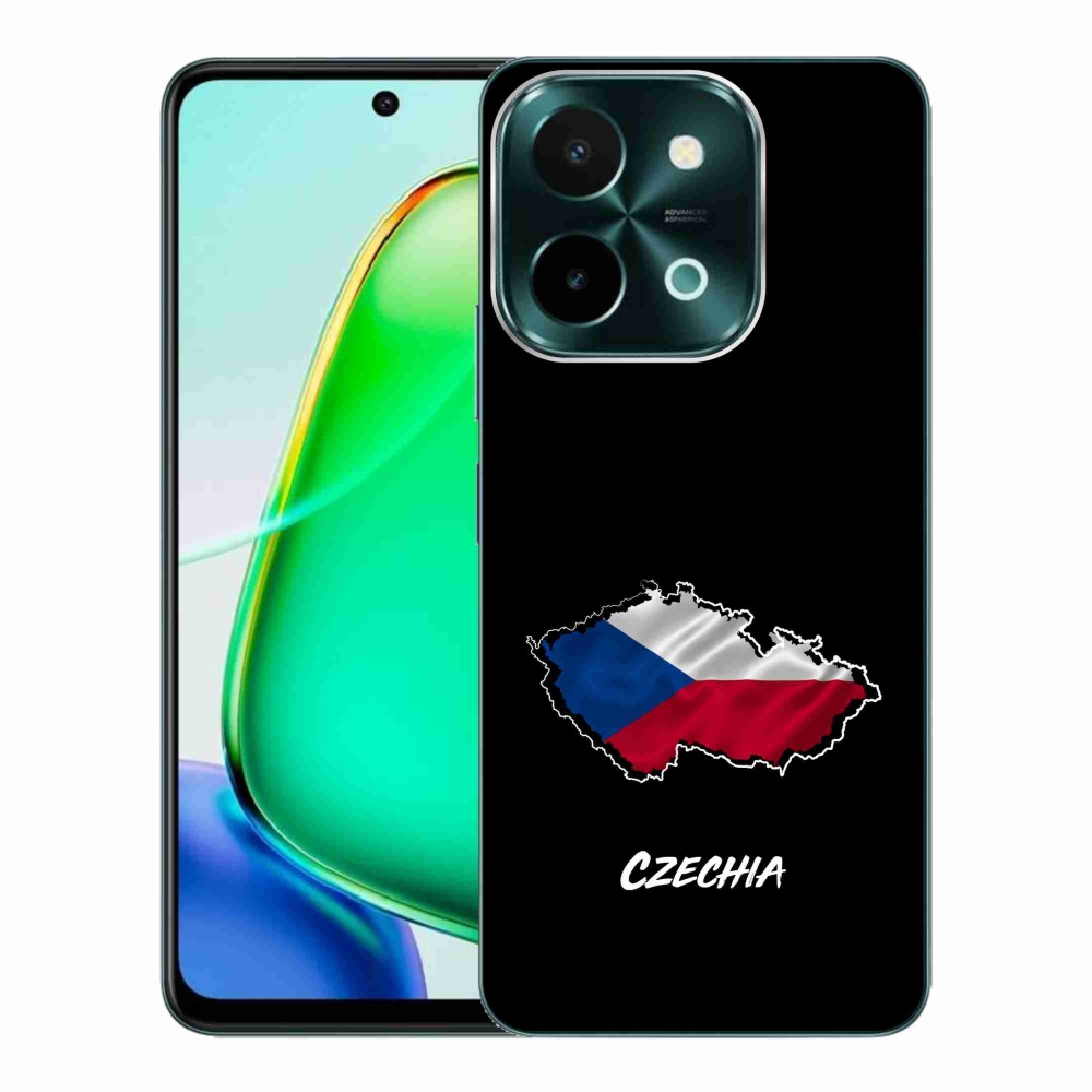 Gelový kryt mmCase na Vivo Y28 - Czechia černé pozadí