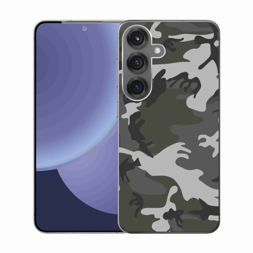 Gelový kryt mmCase na Samsung Galaxy S25 - maskáčový vzor